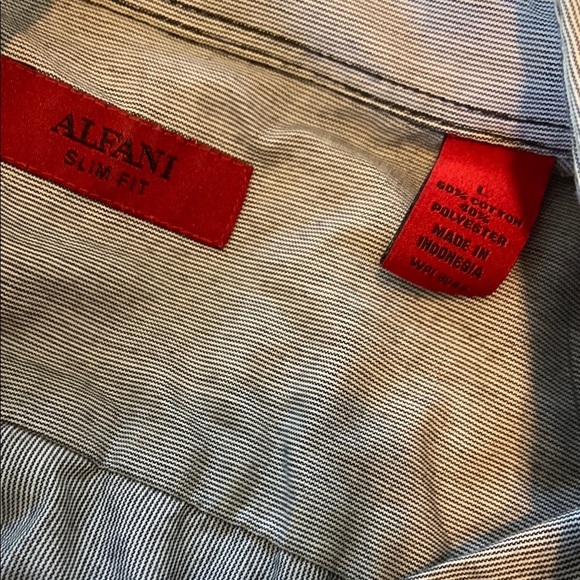 Alfani Gray Casual Button Down Shirt - Picture 5 of 5